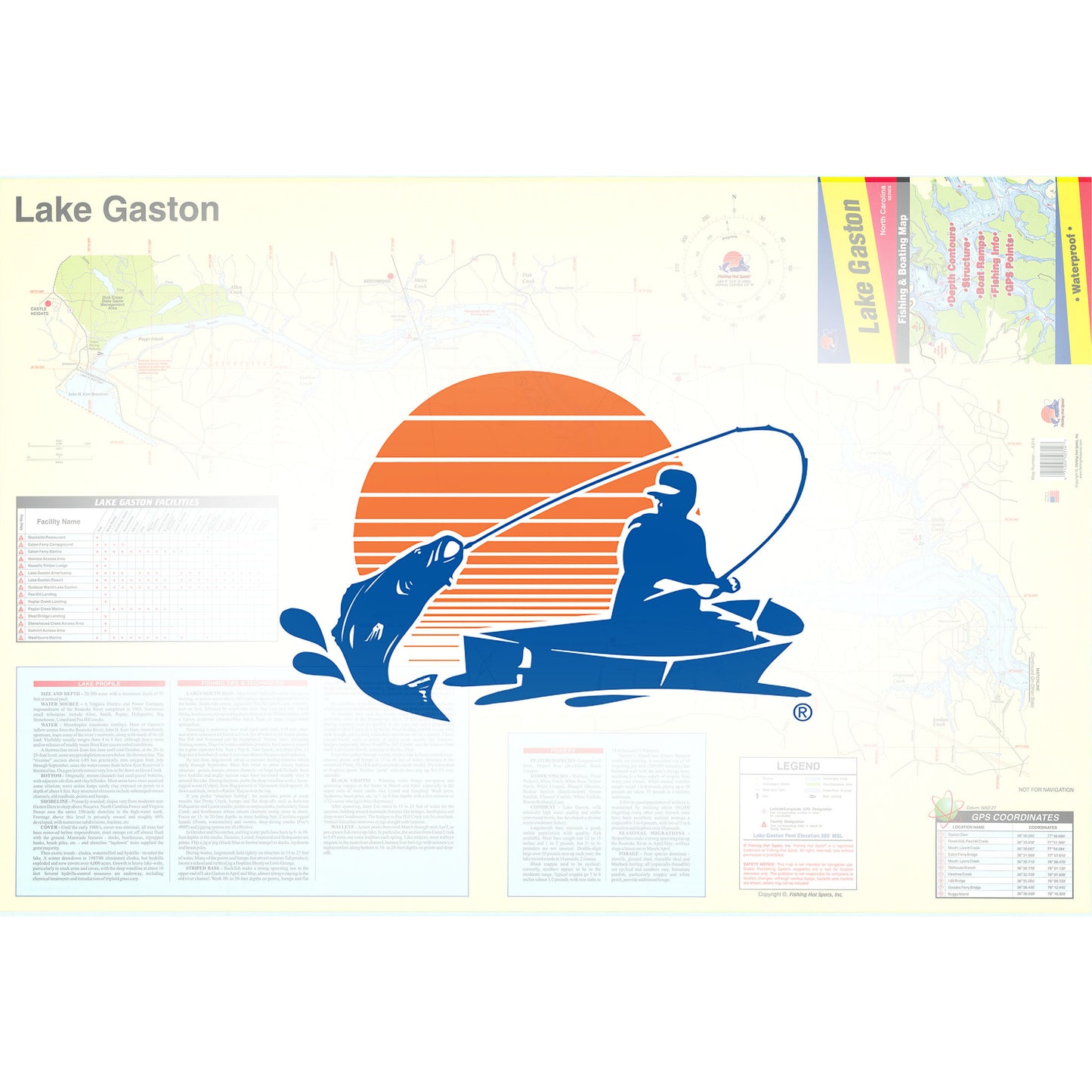 Gaston Lake Fishing Map