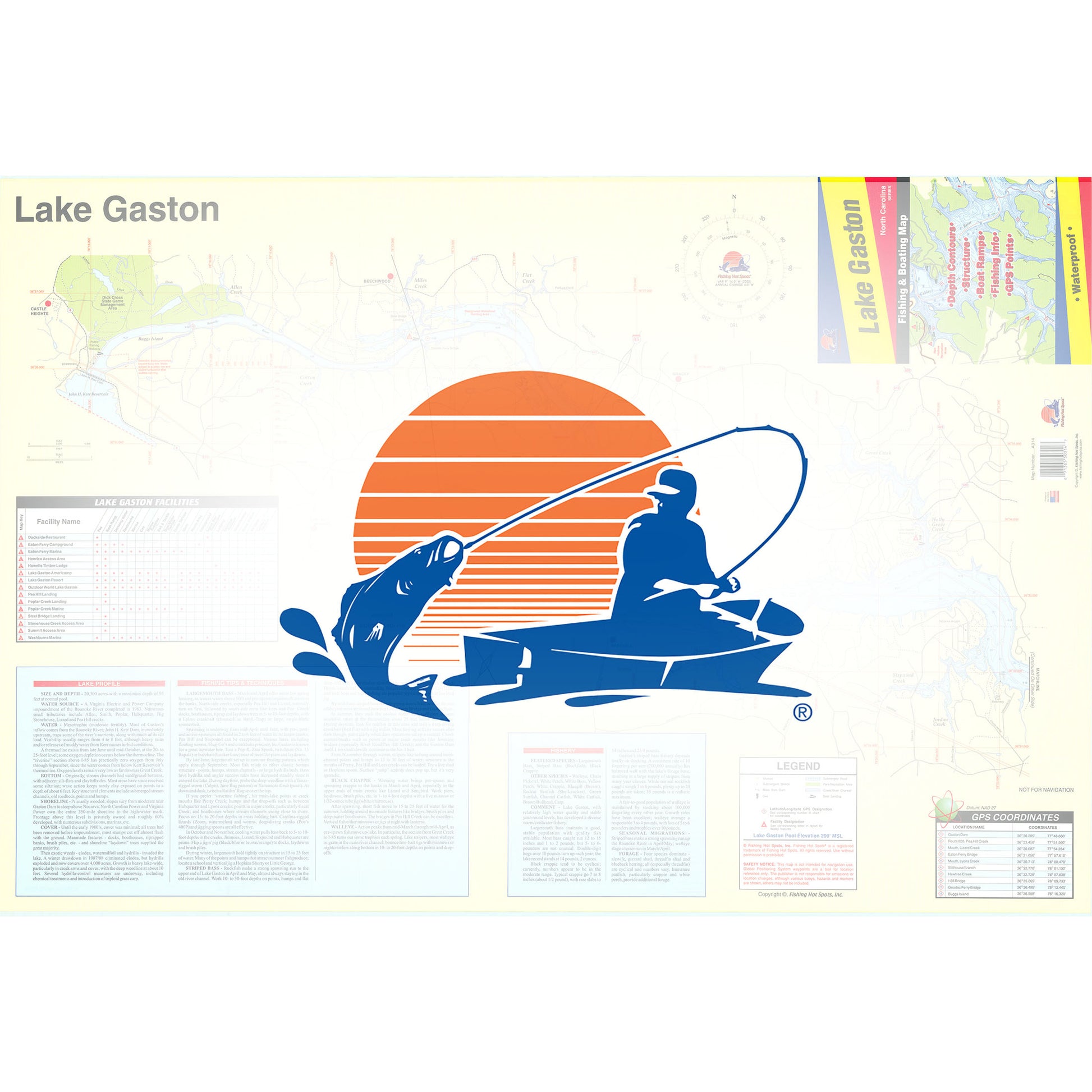 Gaston Lake Fishing Map