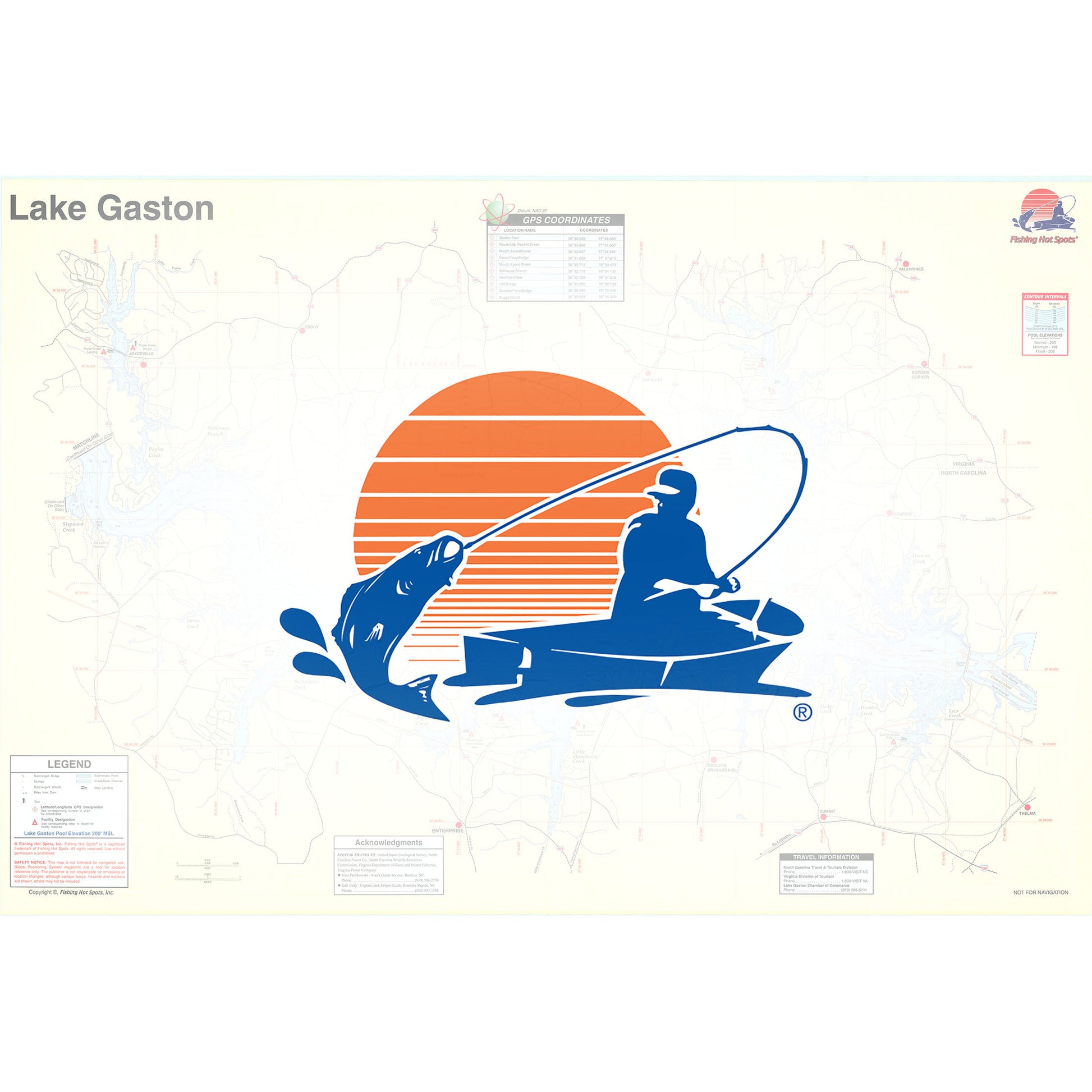Gaston Lake Fishing Map