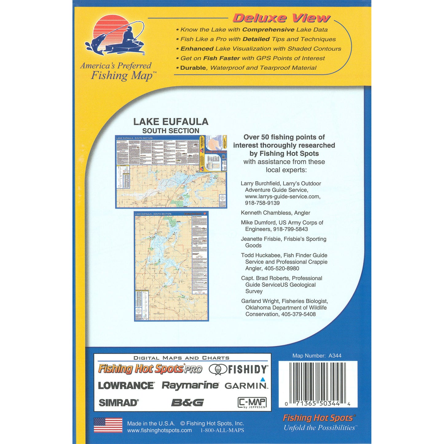 Lake Eufaula South Fishing Map (South of Hwy 9 bridge)