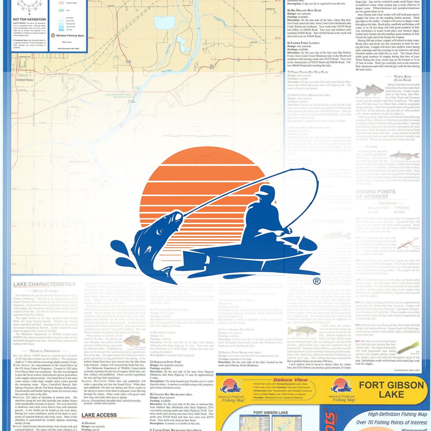 Fort Gibson Lake Fishing Map