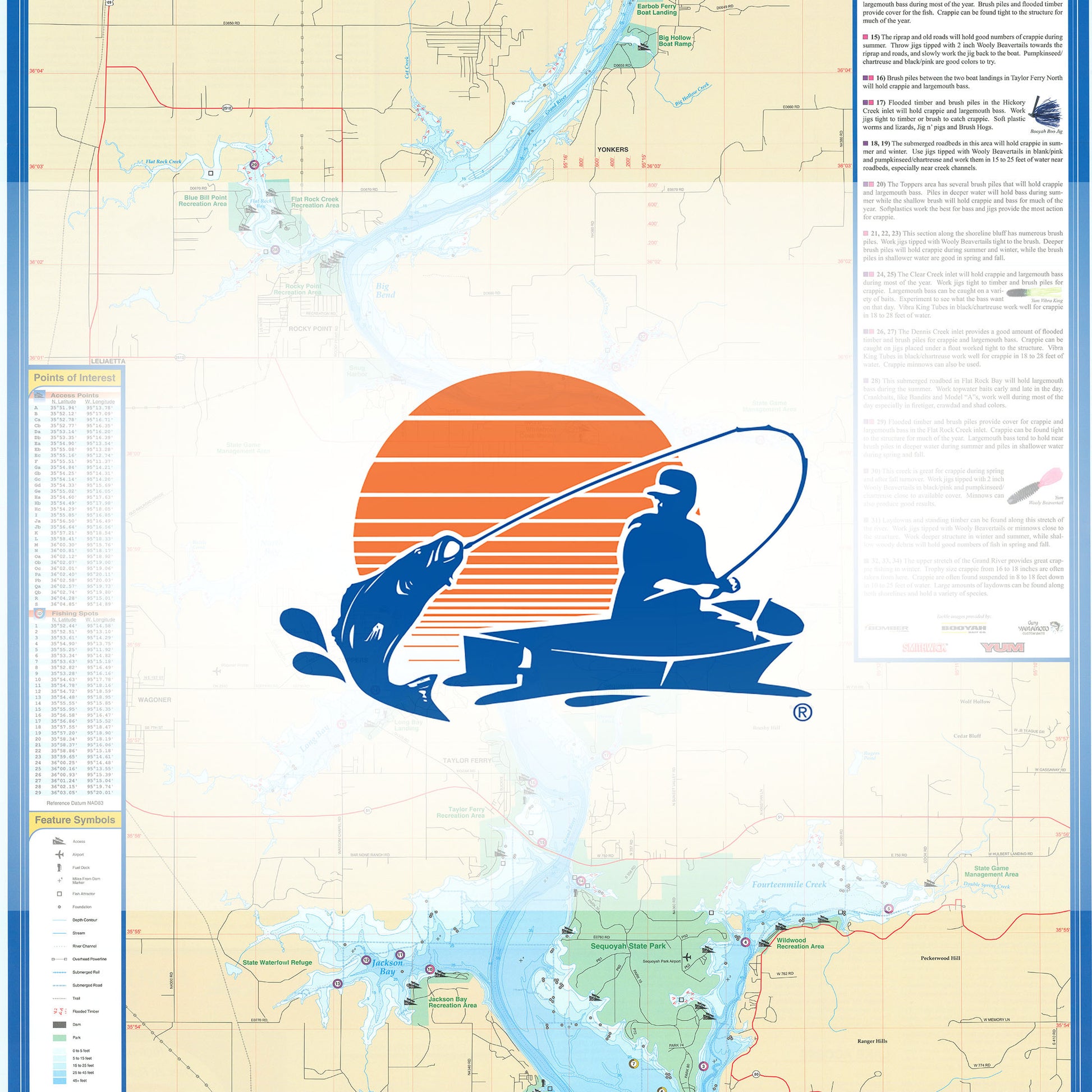Fort Gibson Lake Fishing Map