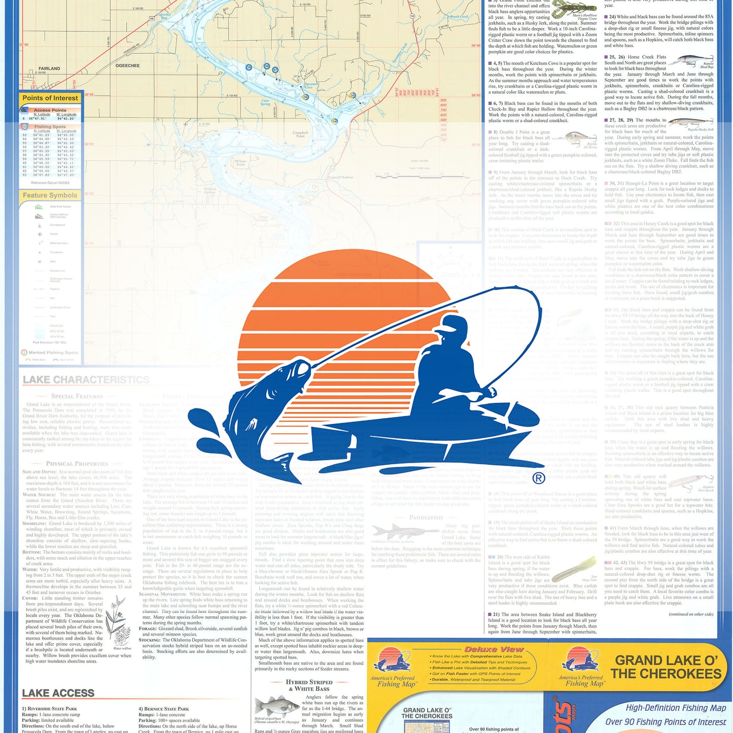Grand Lake O' the Cherokees Fishing Map