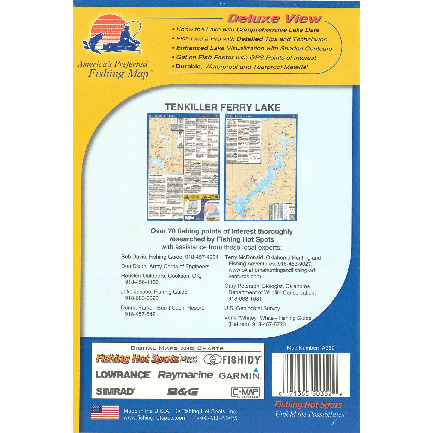 Tenkiller Ferry Lake (Oklahoma) Fishing Map