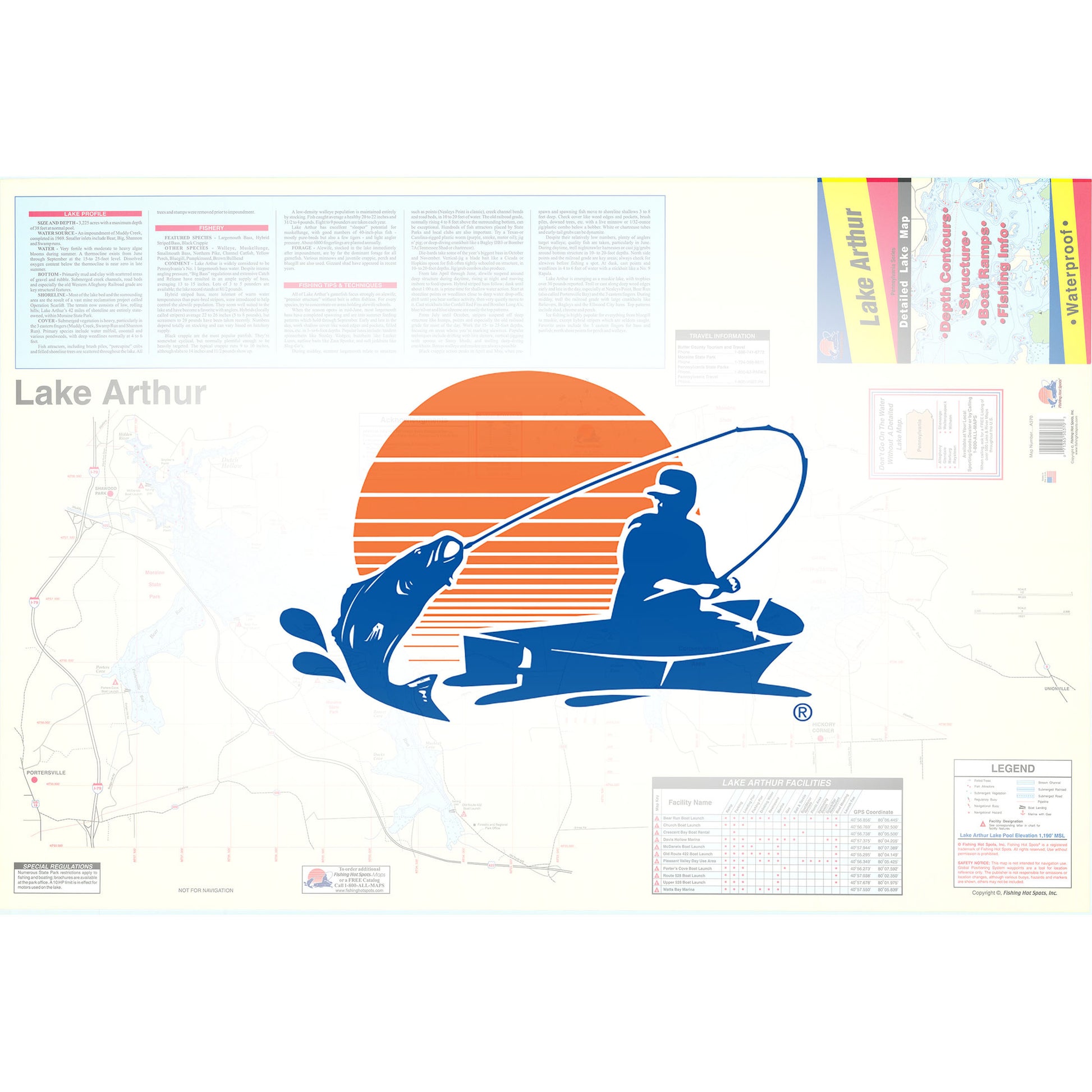 Lake Arthur, Pennsylvania fishing map