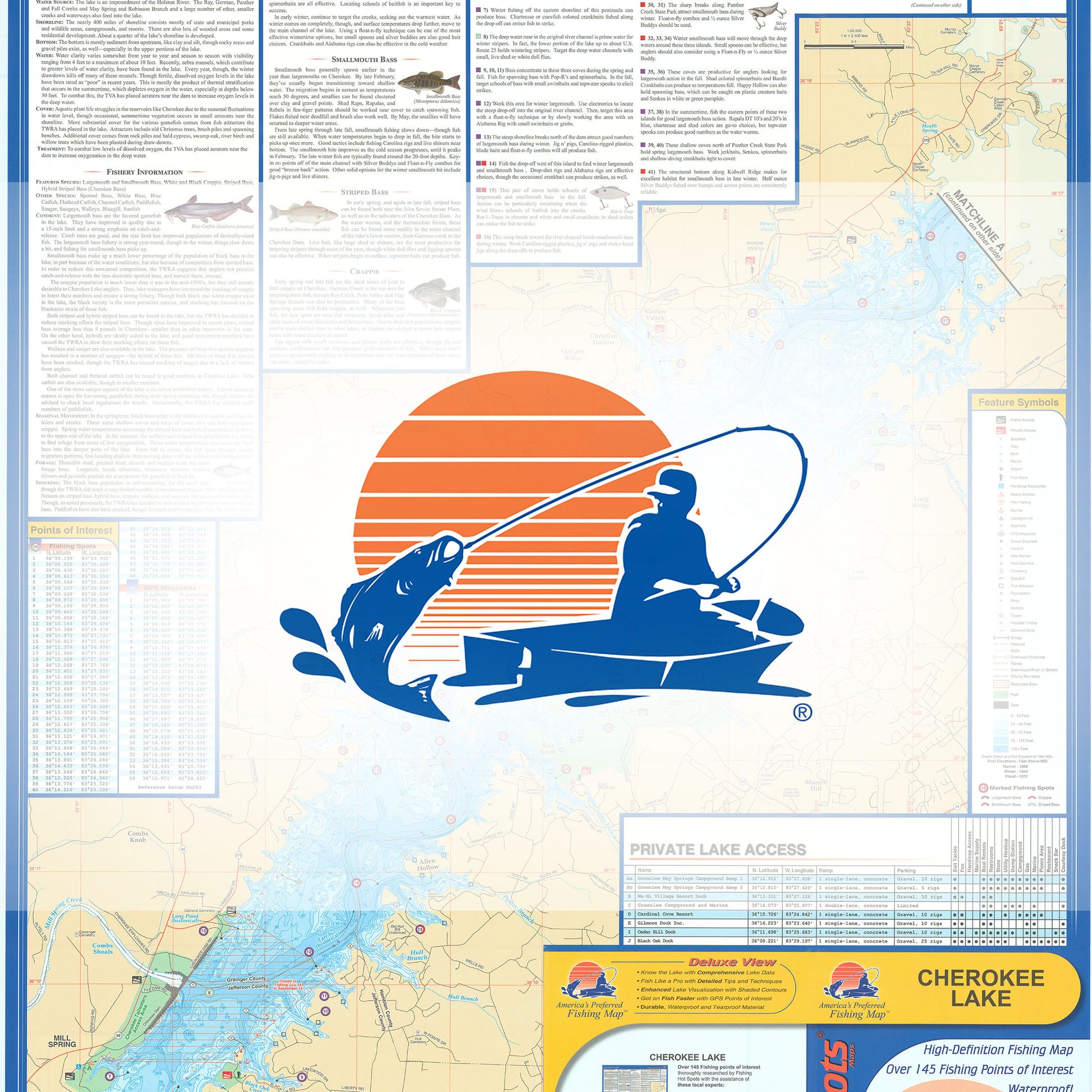 Cherokee Lake (Tennessee) Fish Map