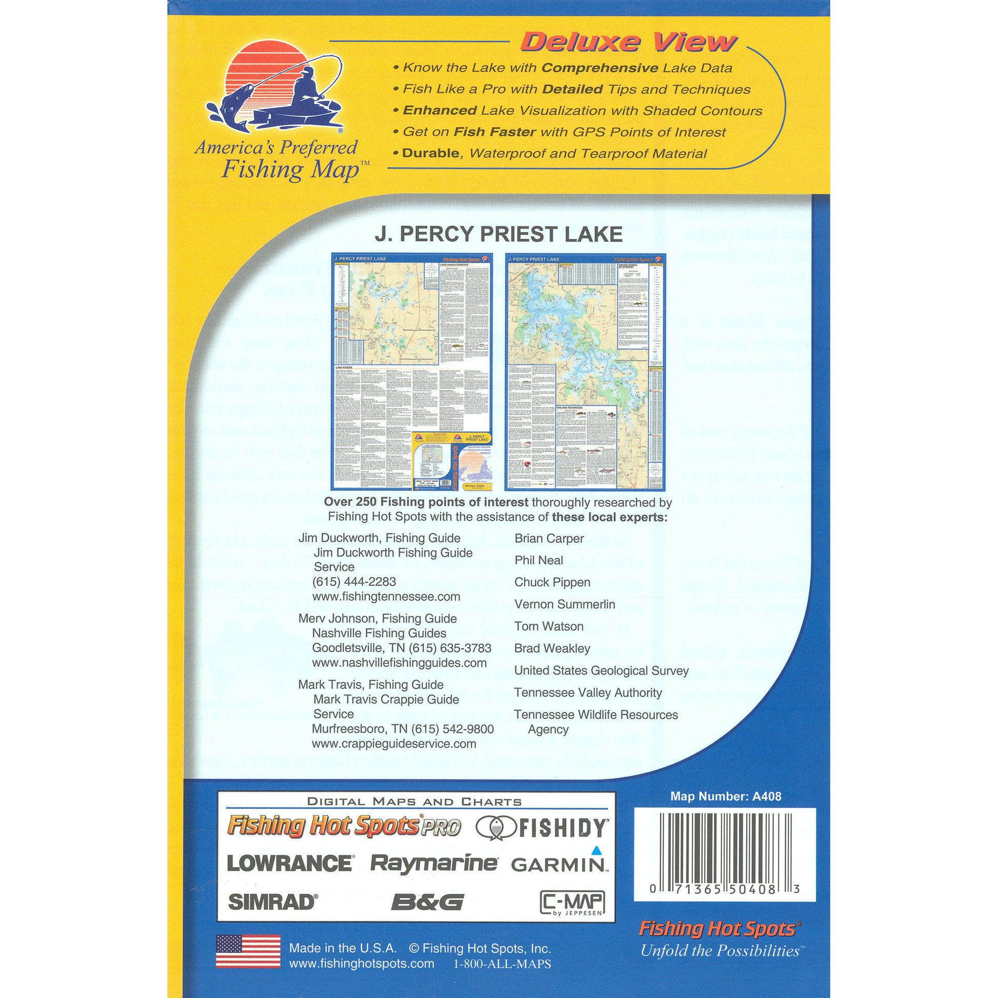 J. Percy Priest Lake Fishing Map