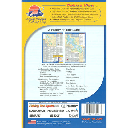 J. Percy Priest Lake Fishing Map