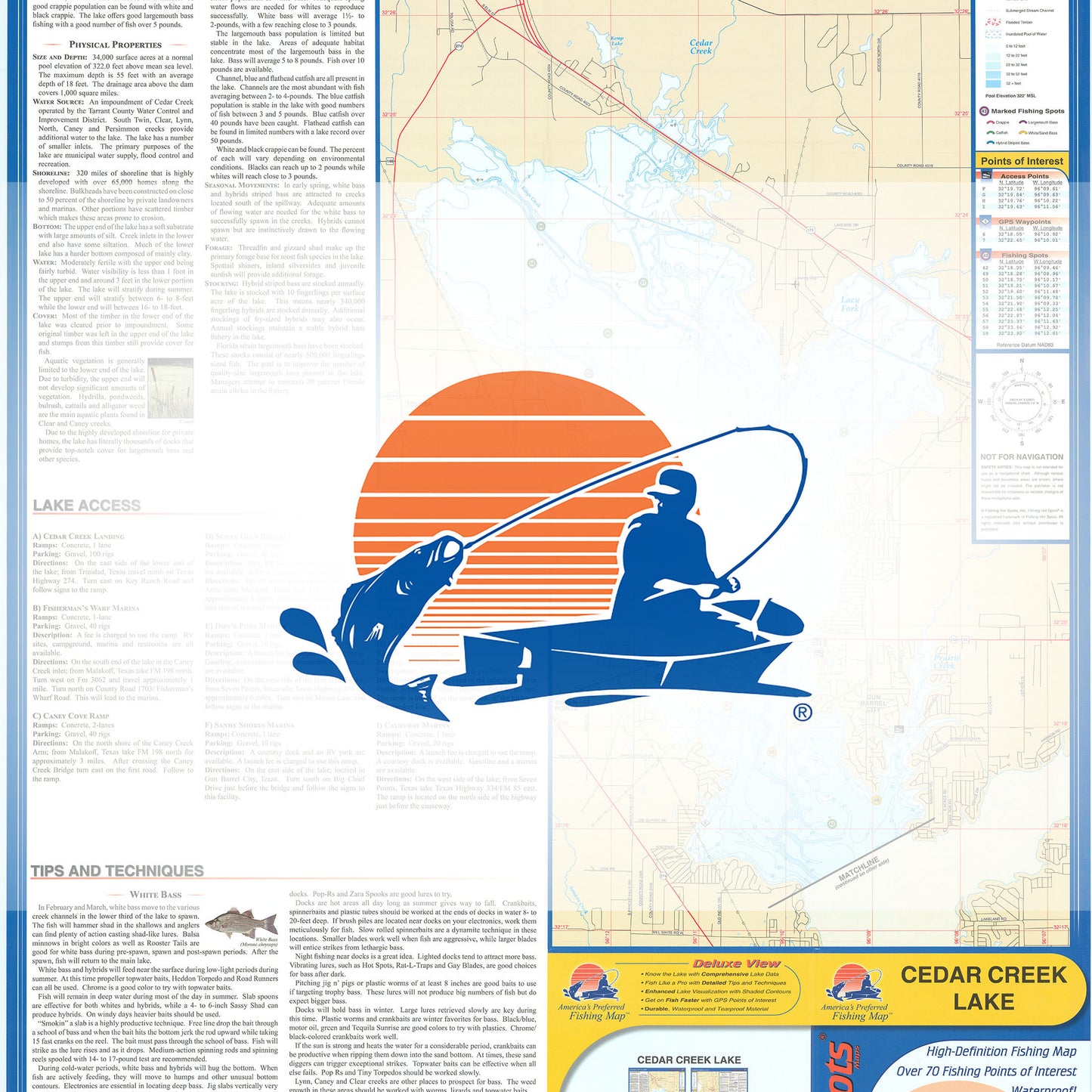 Cedar Creek Lake Fishing Map