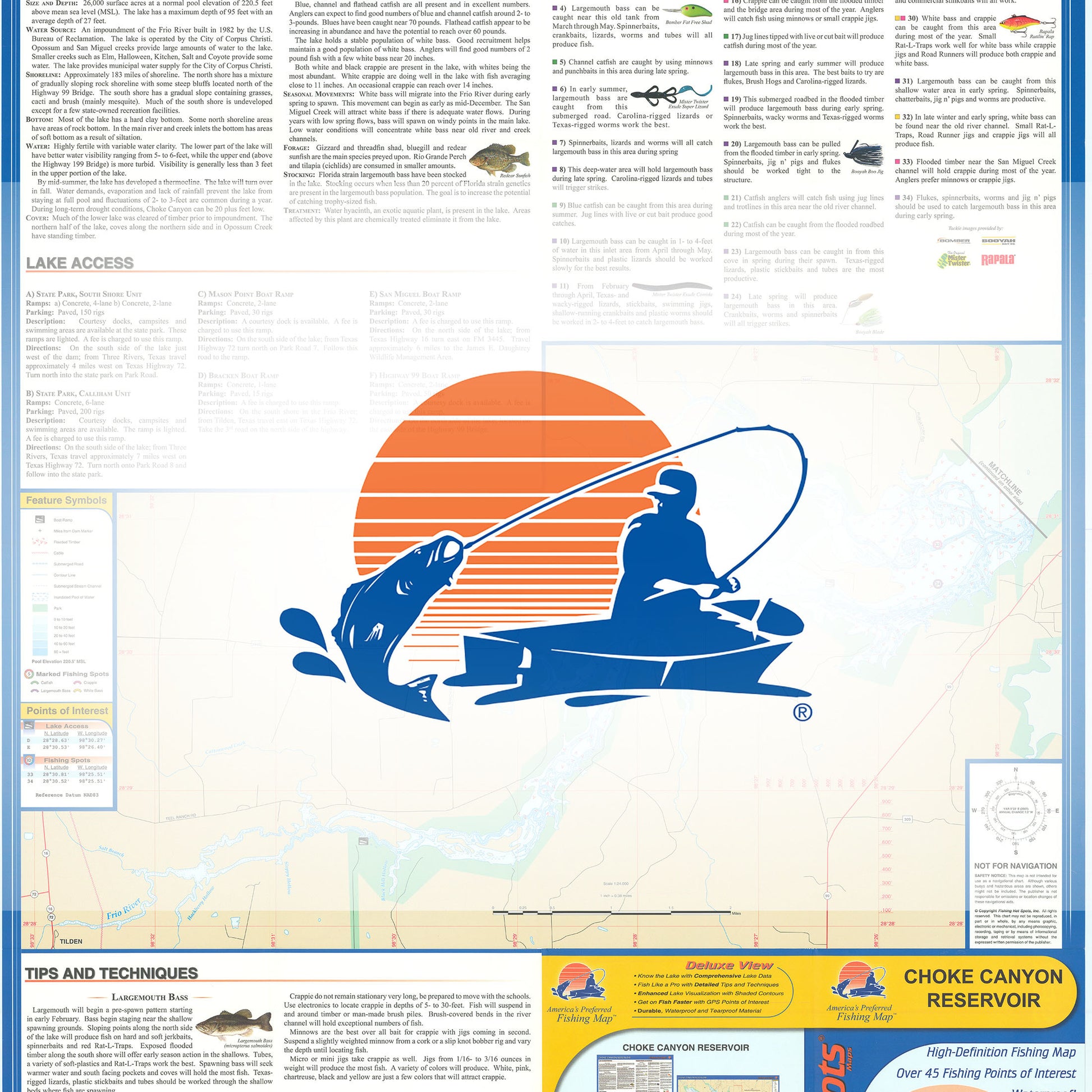Choke Canyon Reservoir Fishing Map