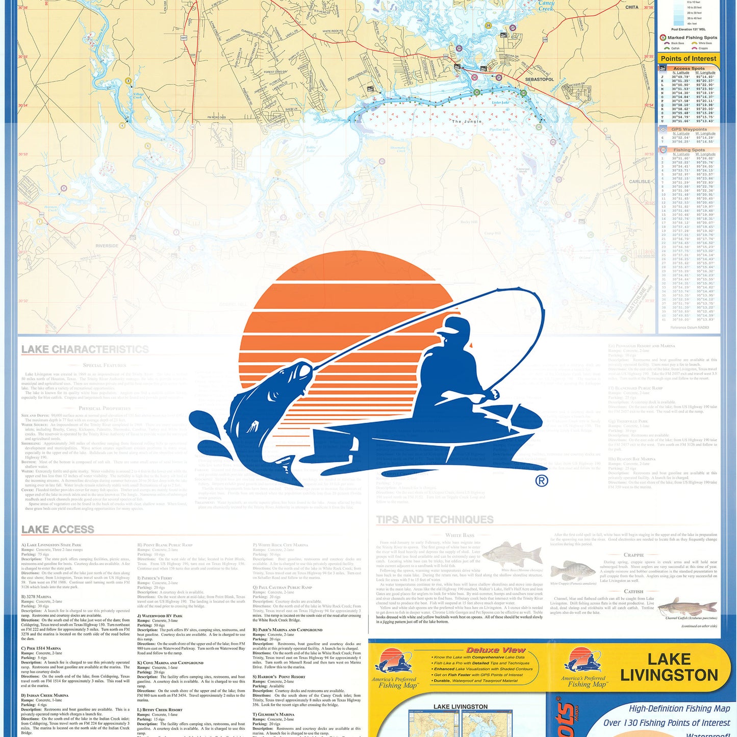 Lake Livingston Fishing Map