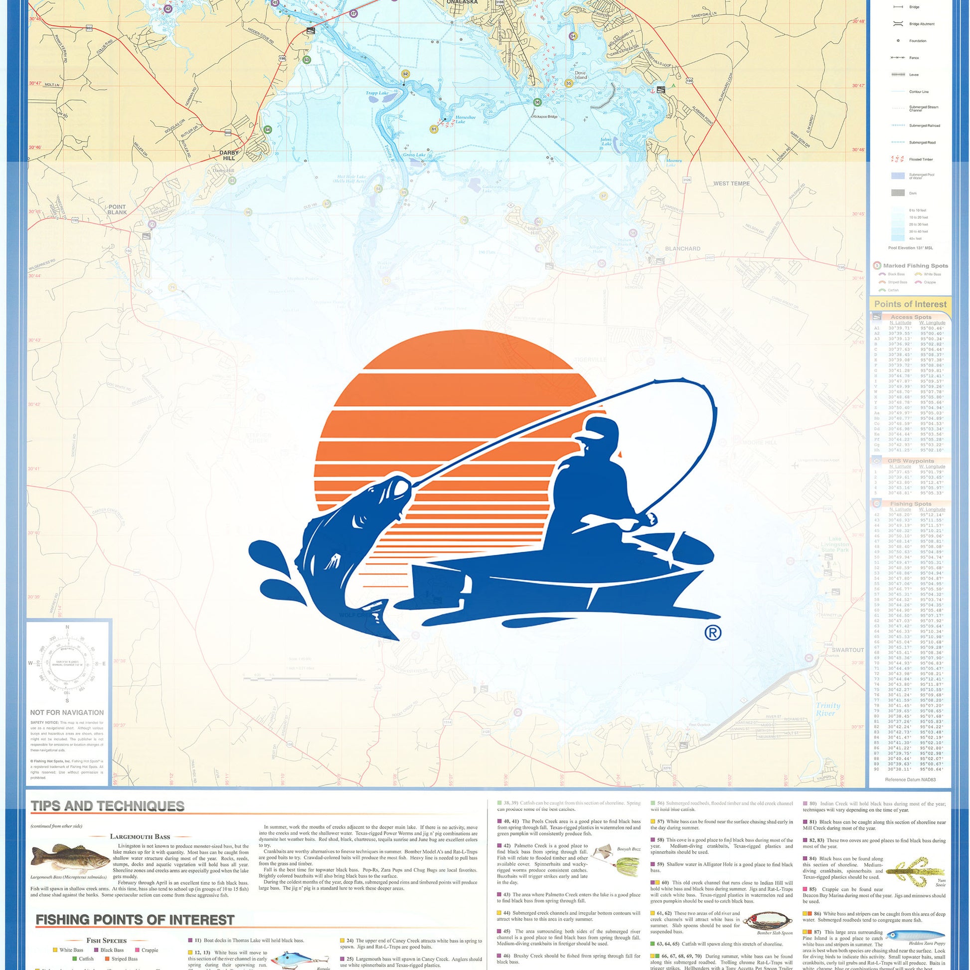 Lake Livingston Fishing Map