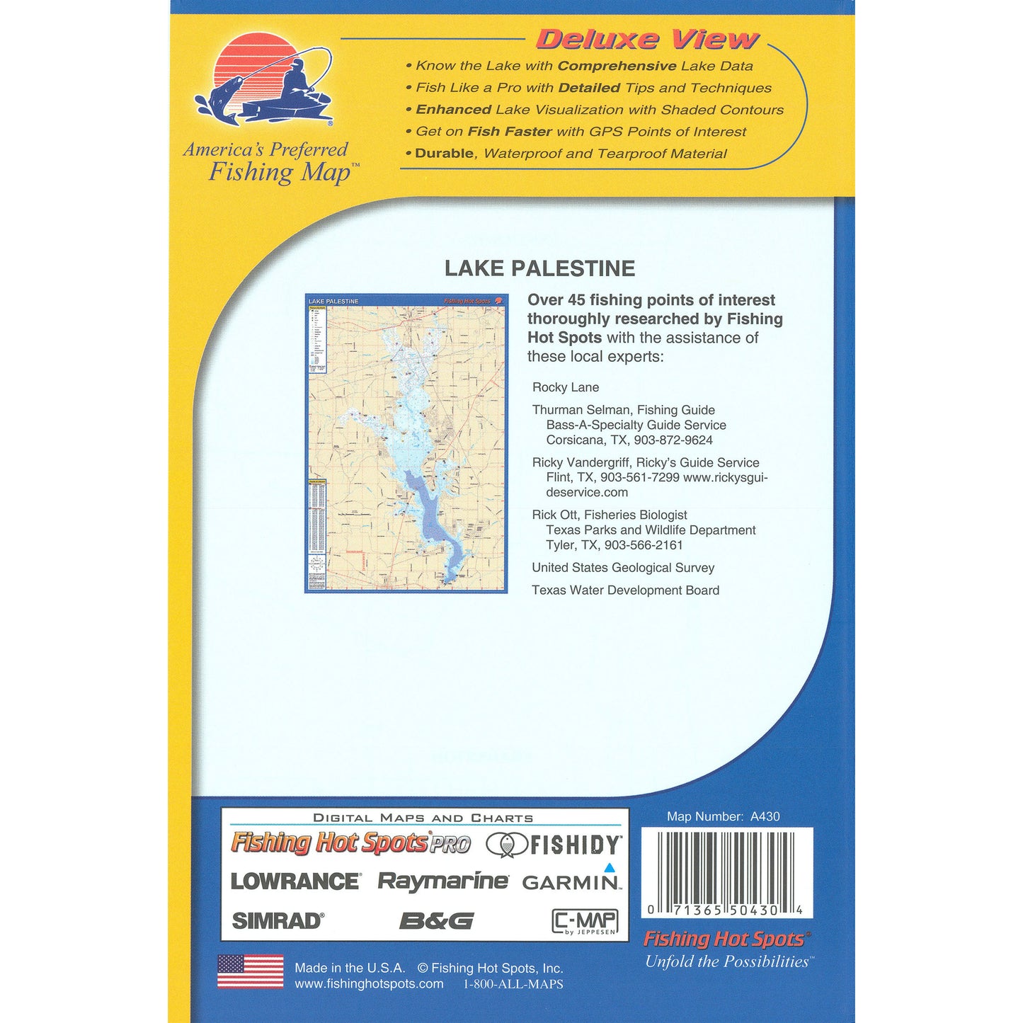 Lake Palestine fishing map
