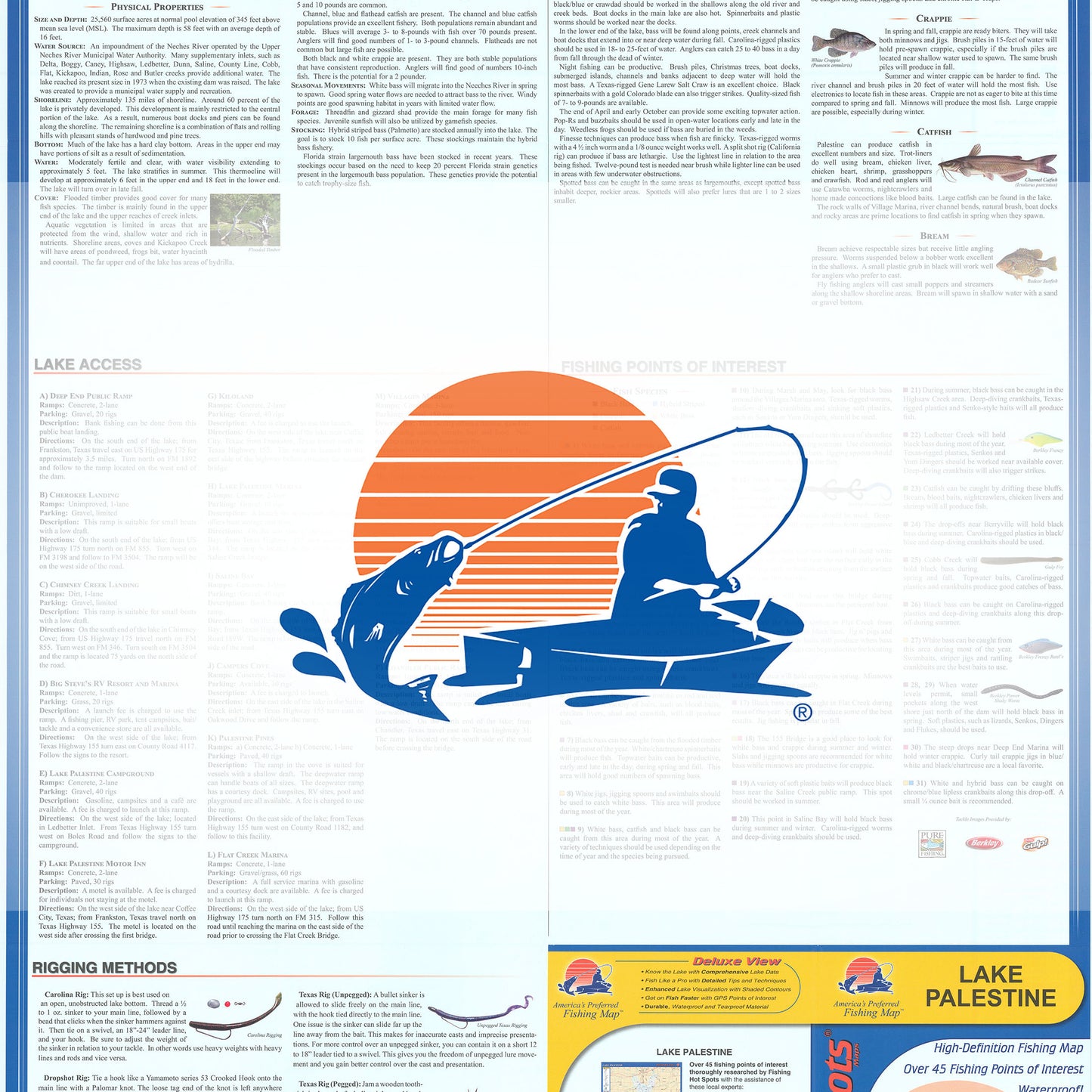 Lake Palestine fishing map