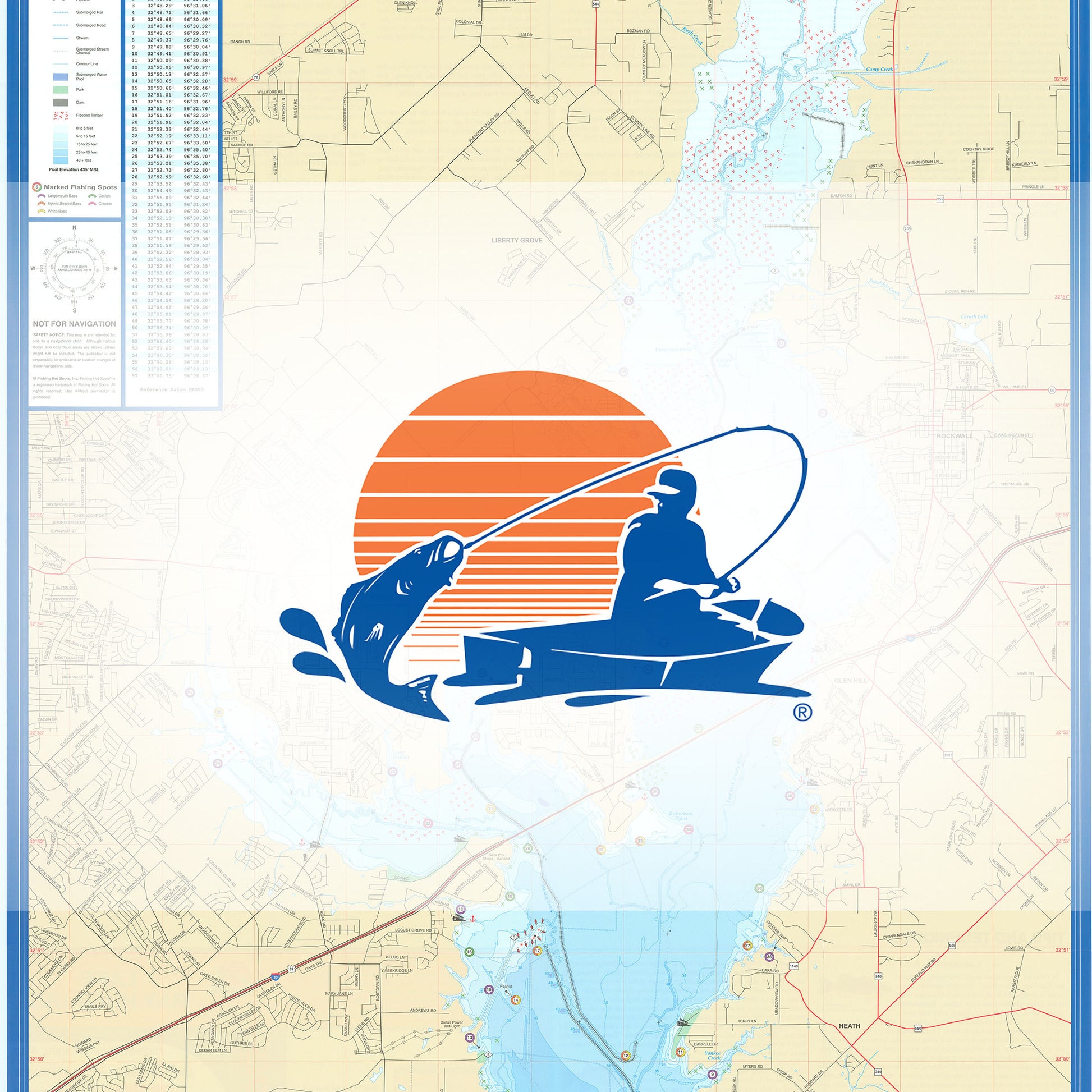Lake Ray Hubbard fishing map
