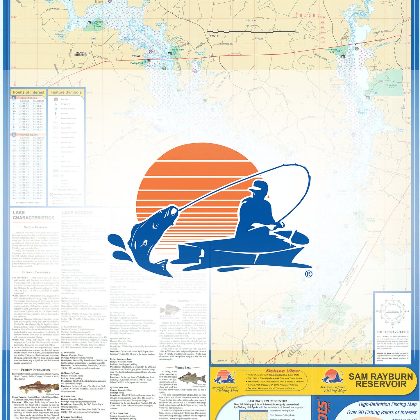 Sam Rayburn Reservoir Fishing Map