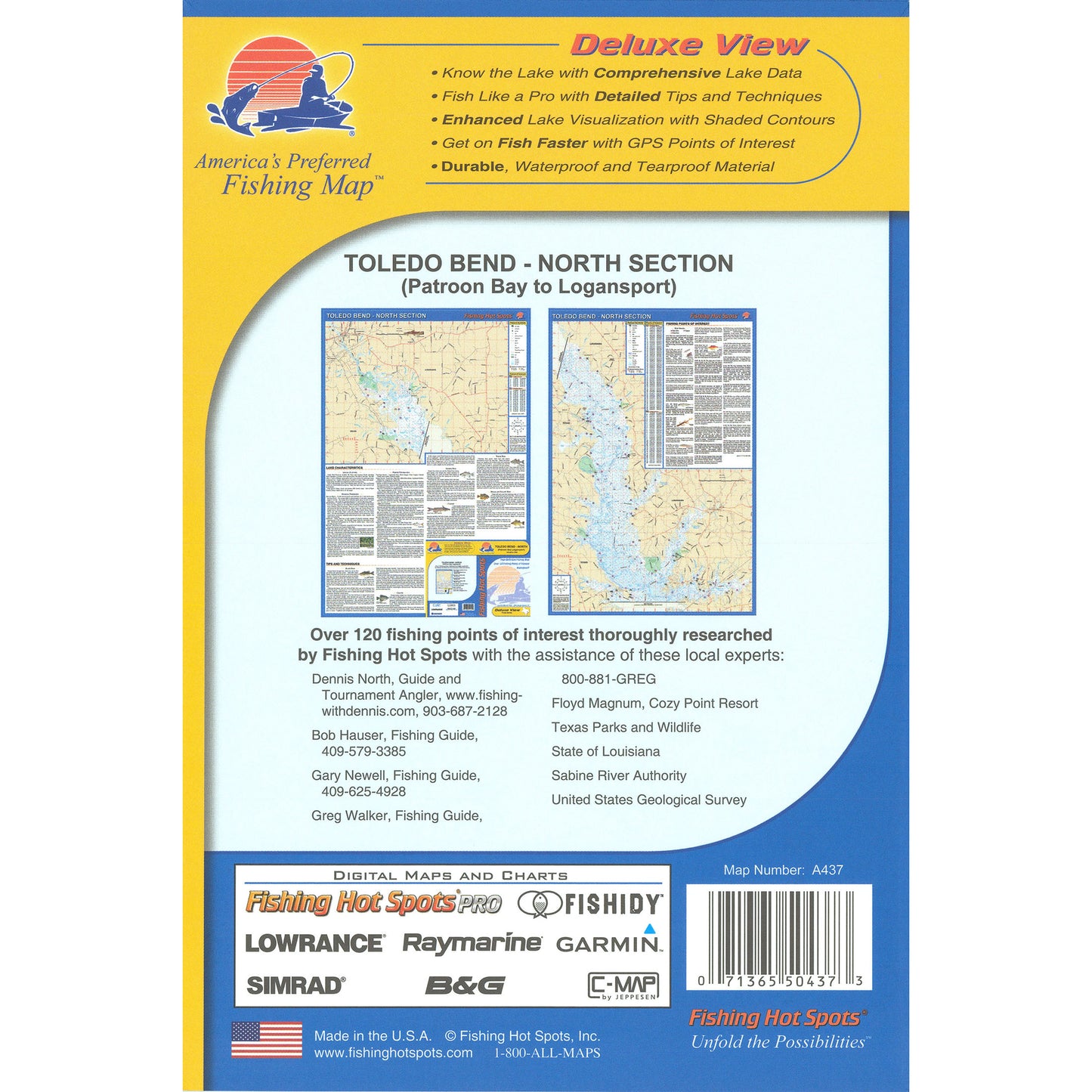 Toledo Bend-North Section (Patroon Bay to Logansport - LA/TX) Fishing Map