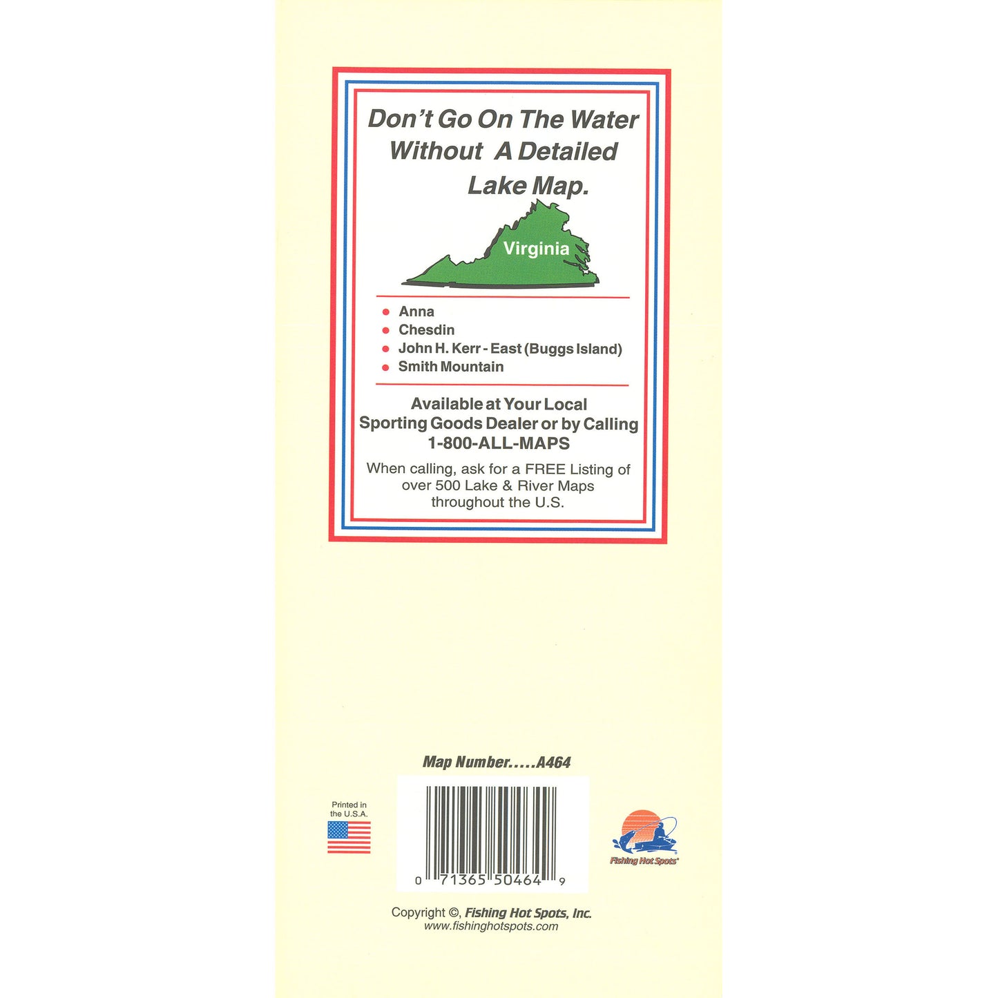Kerr Reservoir (Buggs Island-West - VA/NC) Fishing Map
