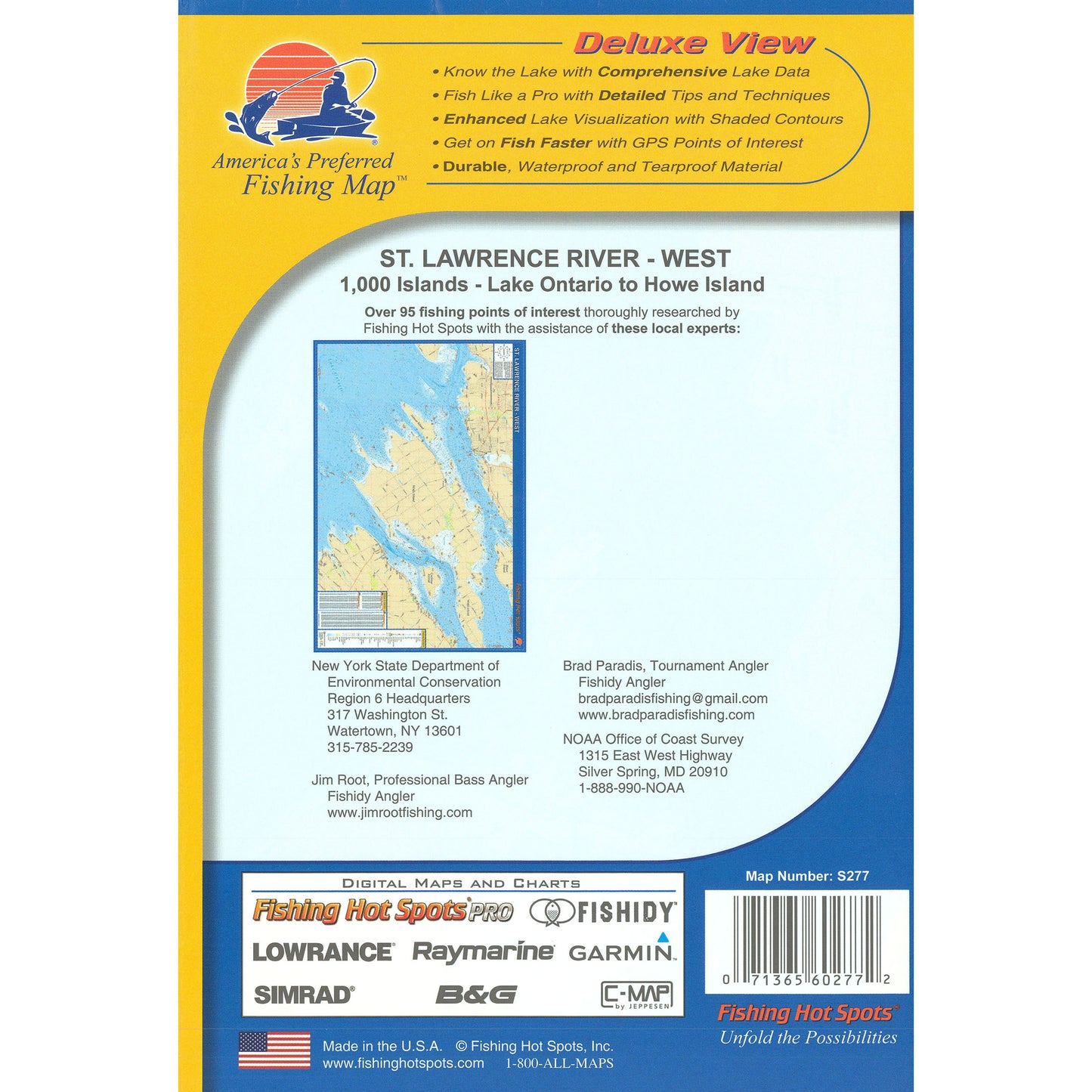 St Lawrence River - West (1000 Islands-Lk Ontario to Howe Island) Fishing Map