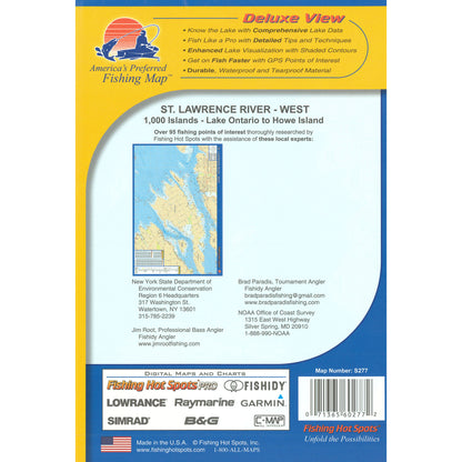 St Lawrence River - West (1000 Islands-Lk Ontario to Howe Island) Fishing Map
