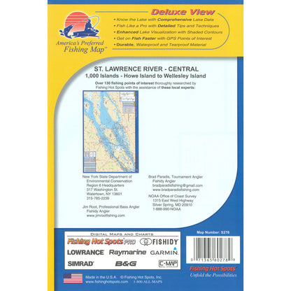 St Lawrence River - Central (1000 Islands-Howe Is to Wellesley Is) Fishing Map