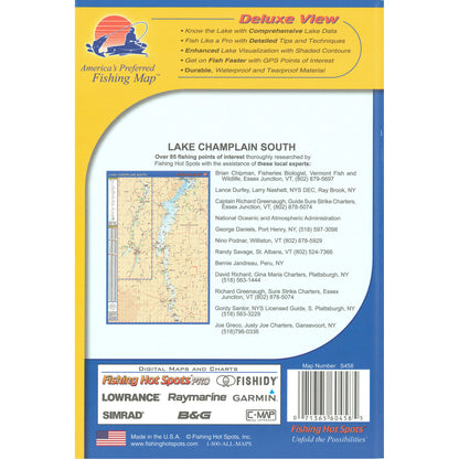Lake Champlain South Fishing Map (Cedar Beach to Whitehall)