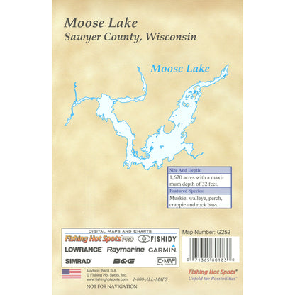 Moose Lake (Sawyer Co) Fishing Map