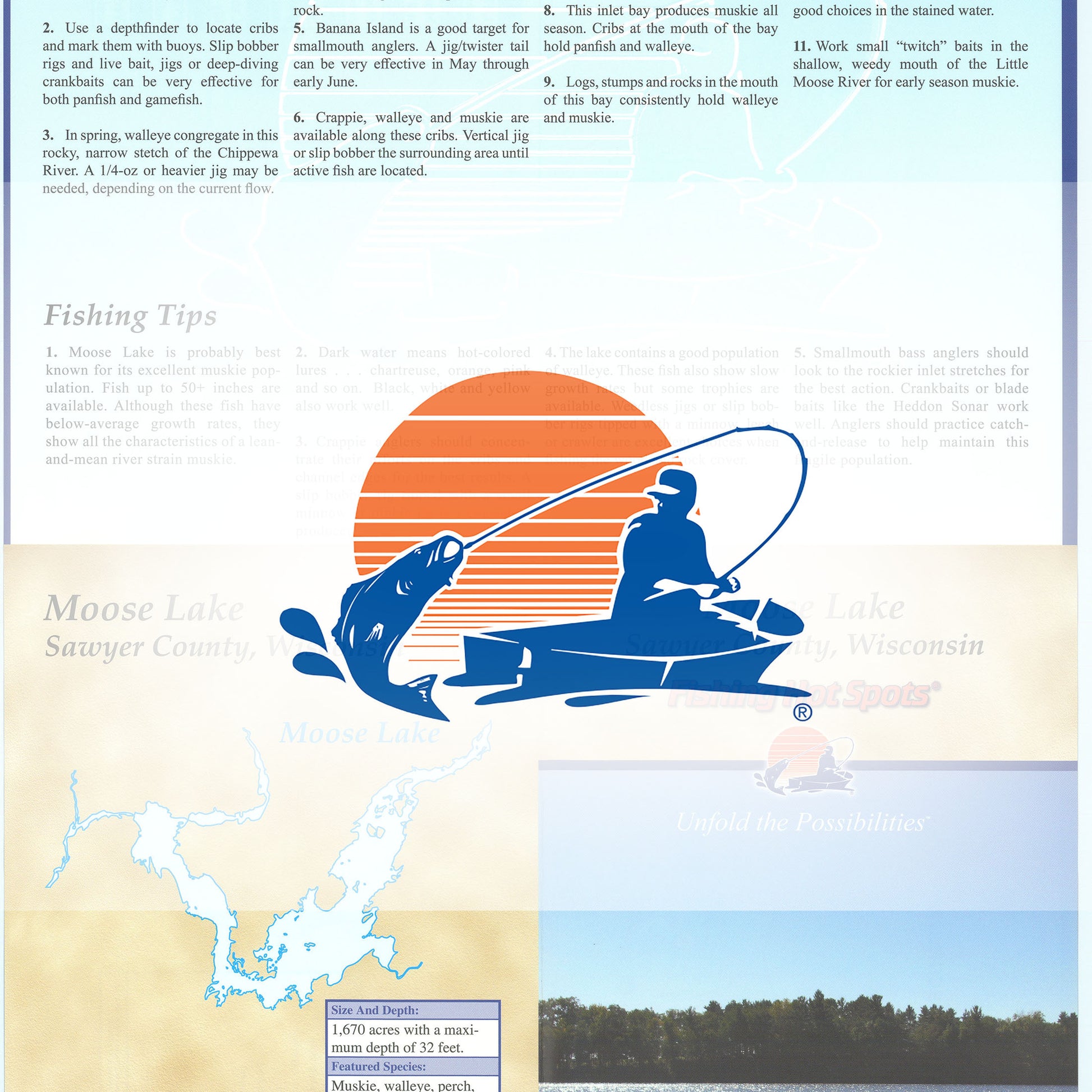 Moose Lake (Sawyer Co) Fishing Map