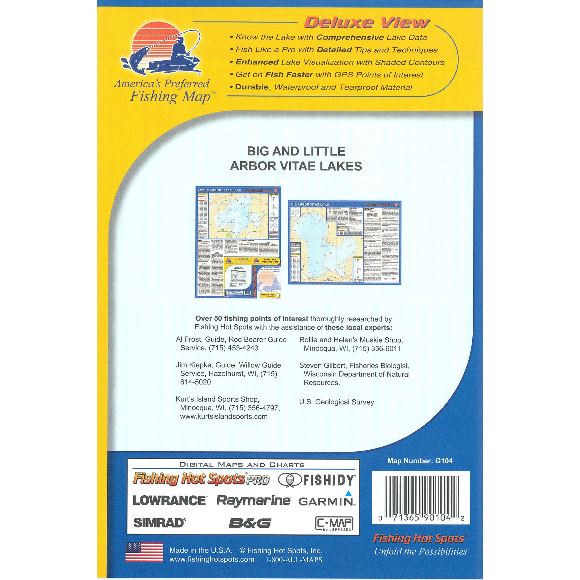 Big and Little Arbor Vitae Lakes (Vilas Co) Fishing Map