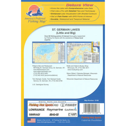 St. Germain Lakes (Little and Big) (Vilas Co) Fishing Map