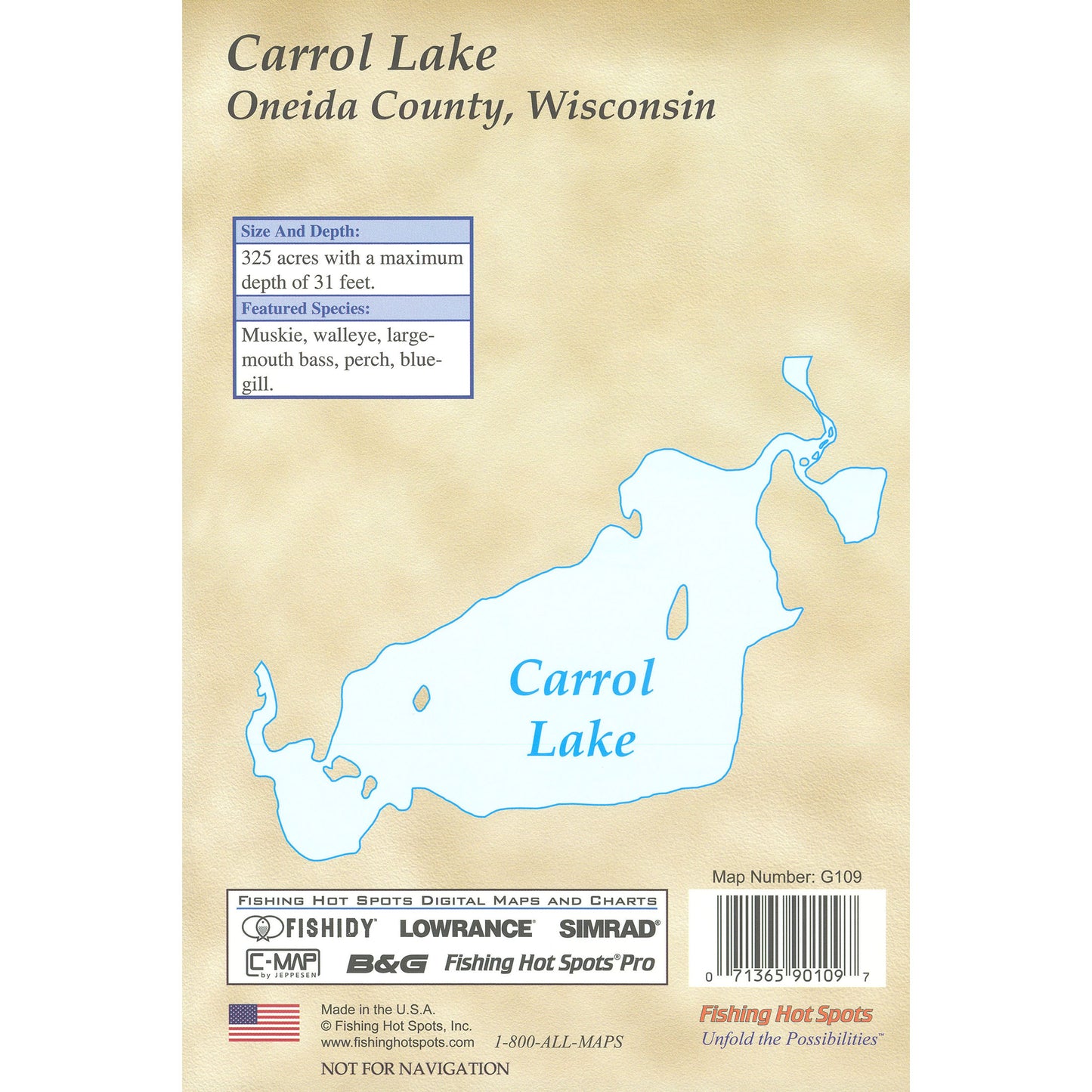 Carrol Lake (Oneida Co) Fishing Map