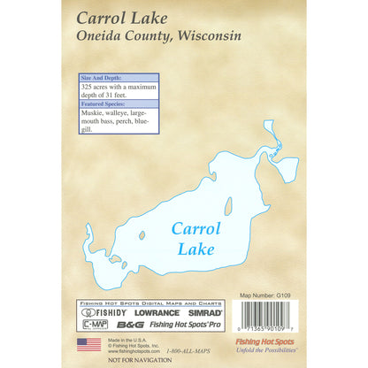 Carrol Lake (Oneida Co) Fishing Map