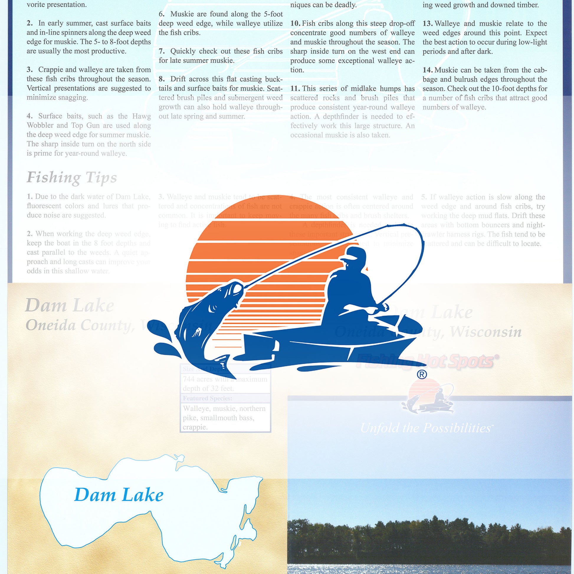 Dam Lake (Oneida Co) Fishing Map