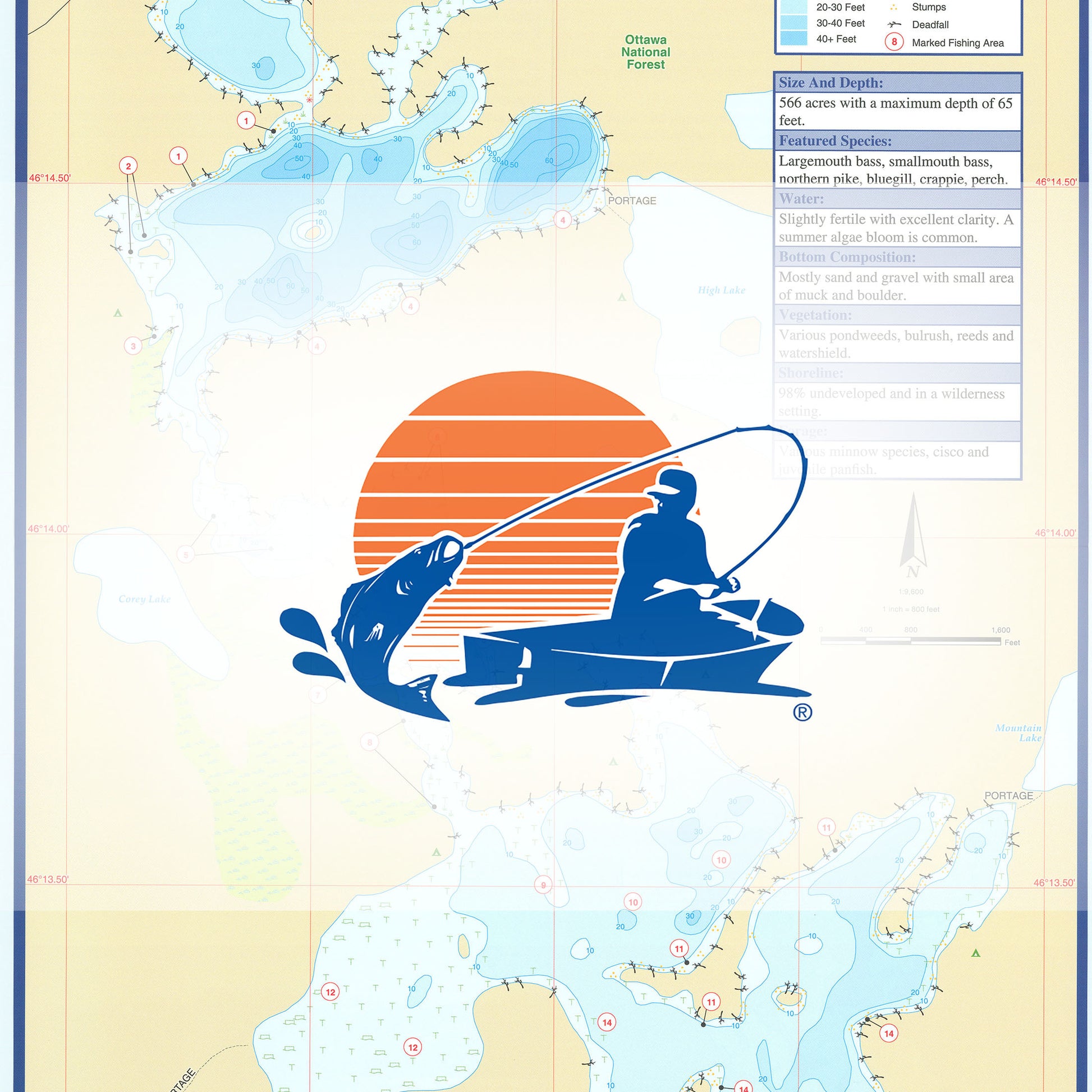 Crooked Lake Fishing Map
