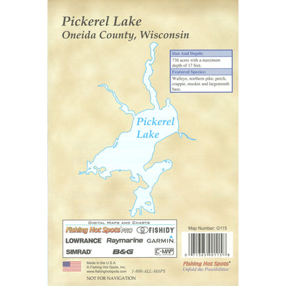 Pickerel Lake (Oneida Co) Fishing Map