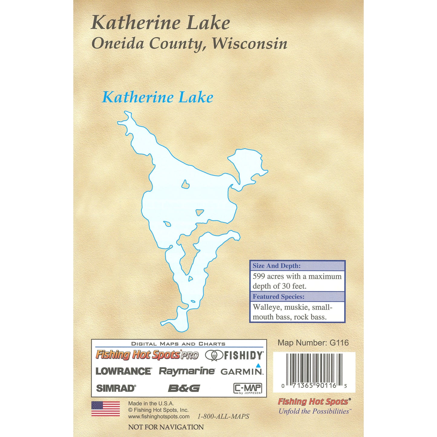 Katherine Lake (Oneida Co) Fishing Map