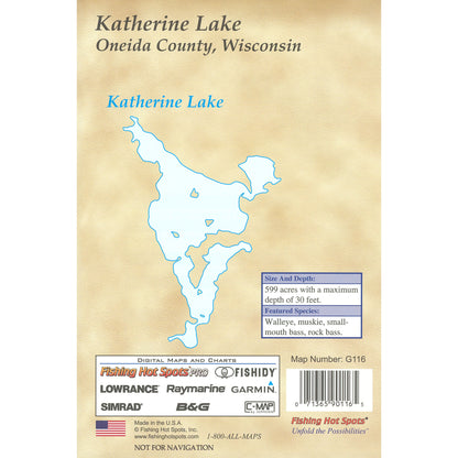Katherine Lake (Oneida Co) Fishing Map