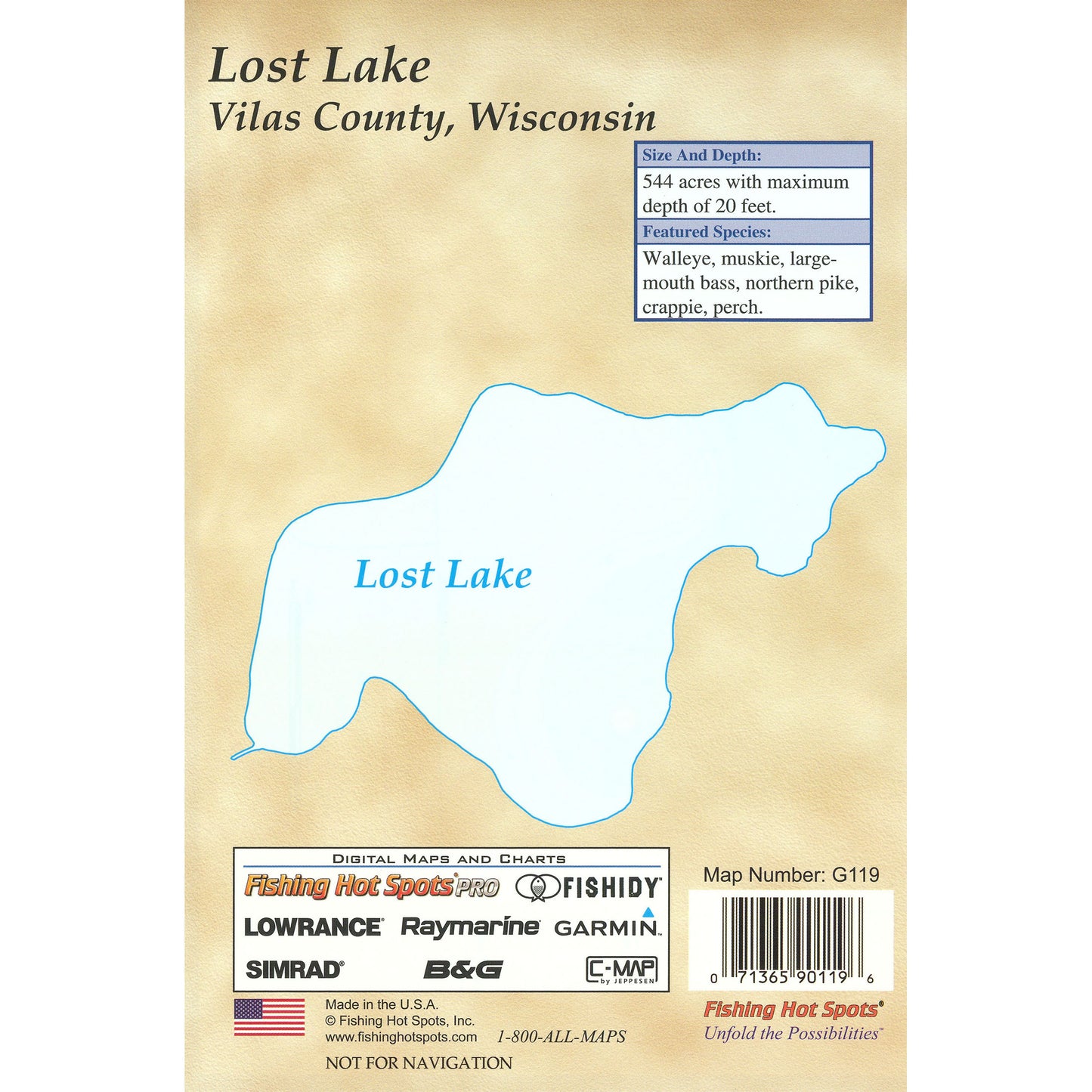 Lost Lake (Vilas Co) Fishing Map