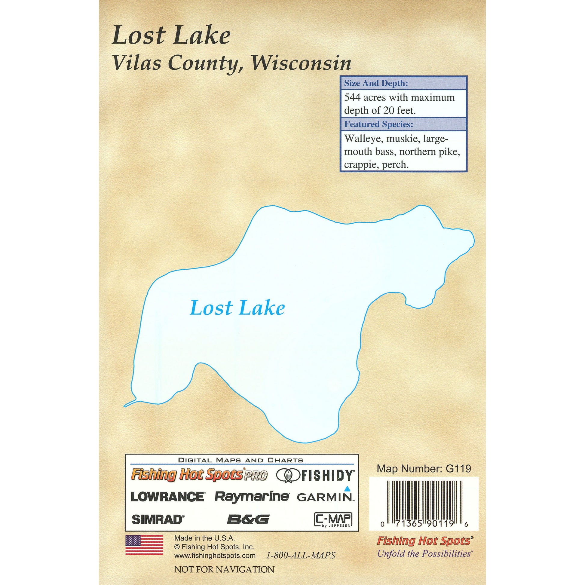 Lost Lake (Vilas Co) Fishing Map