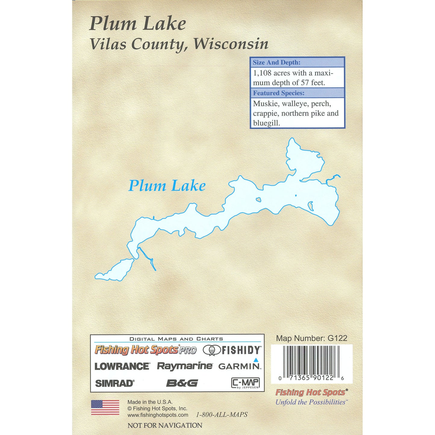 Plum Lake (Vilas Co) Fishing Map
