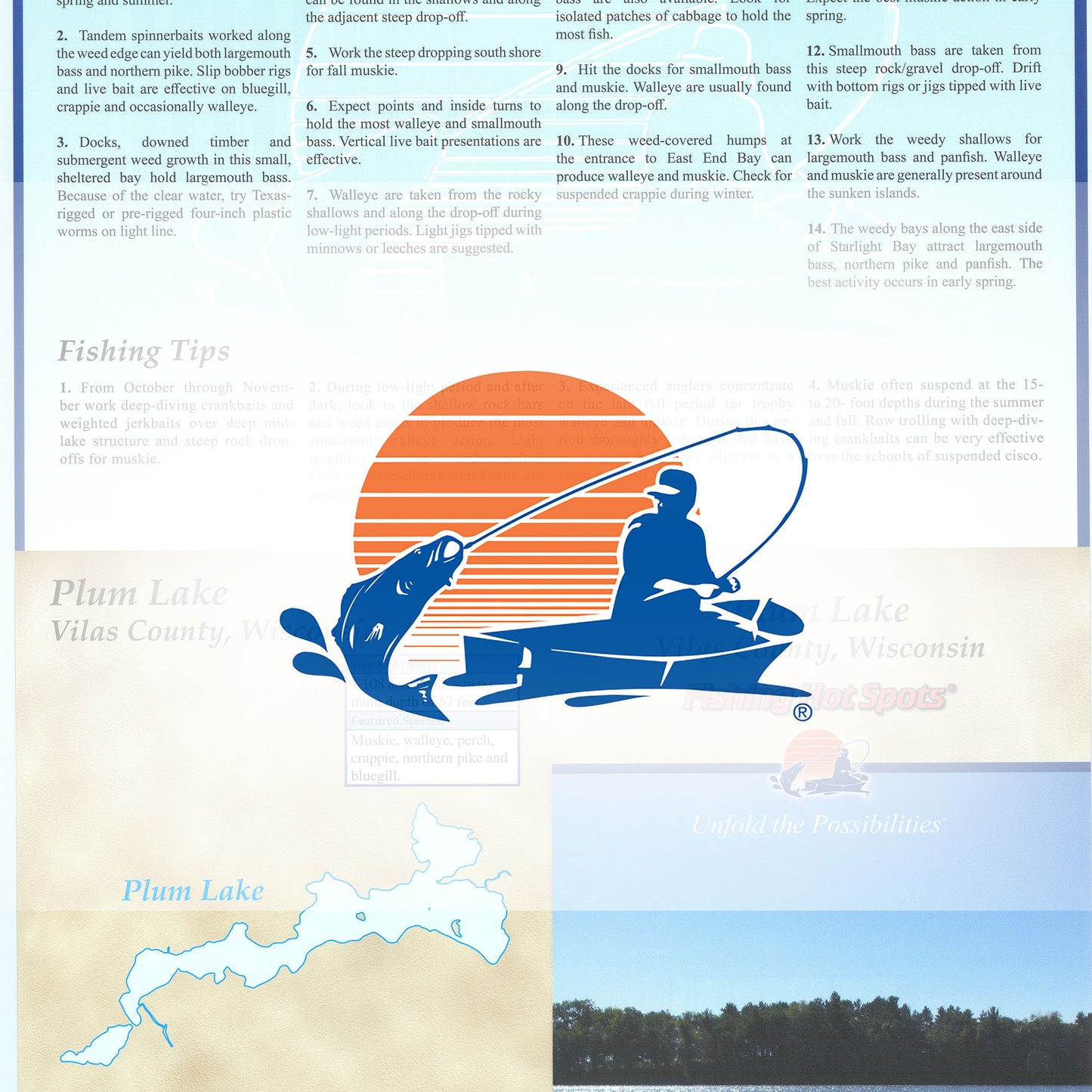 Plum Lake (Vilas Co) Fishing Map