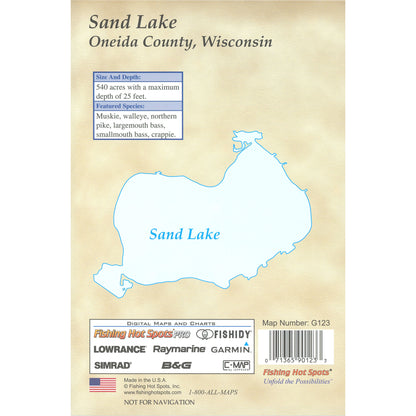 Sand Lake (Oneida Co) Fishing Map