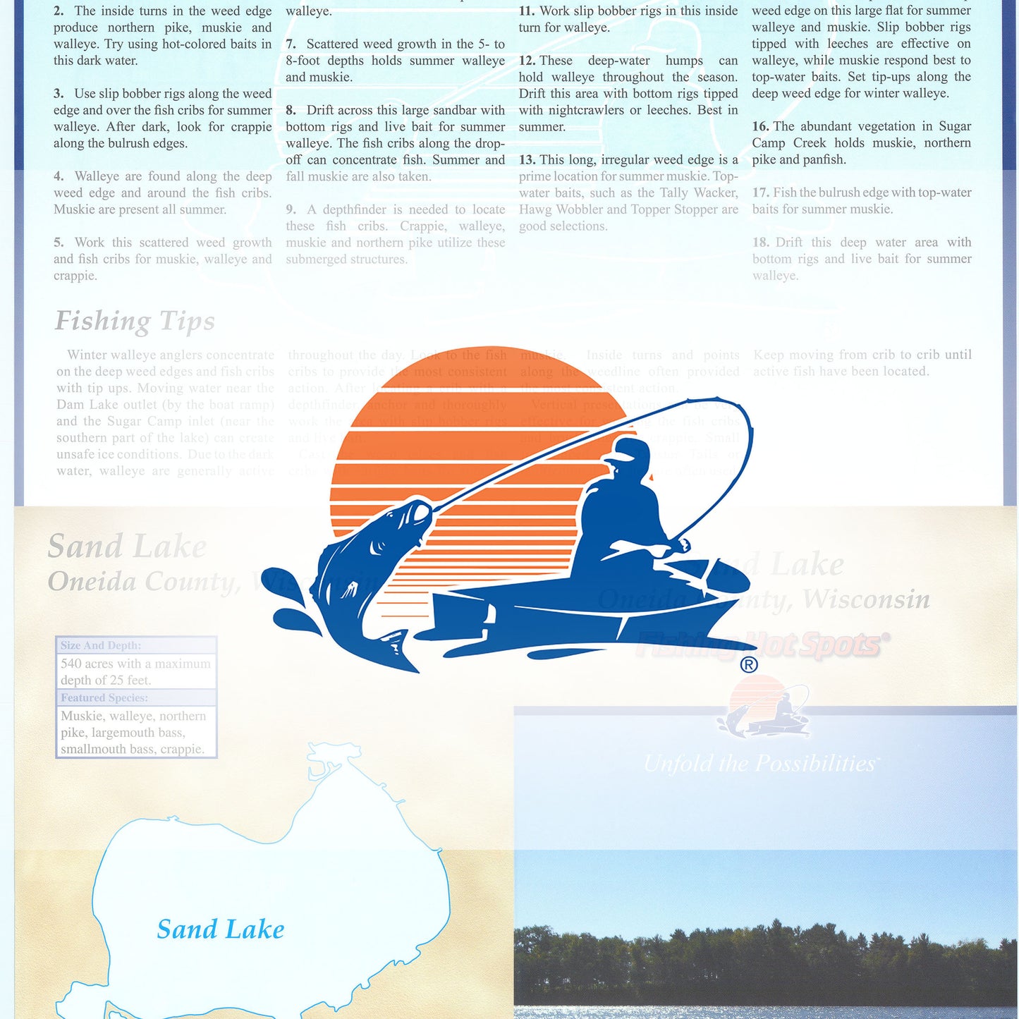 Sand Lake (Oneida Co) Fishing Map