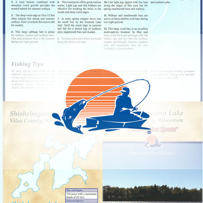 Shishebogama Lake (Vilas Co) Fishing Map