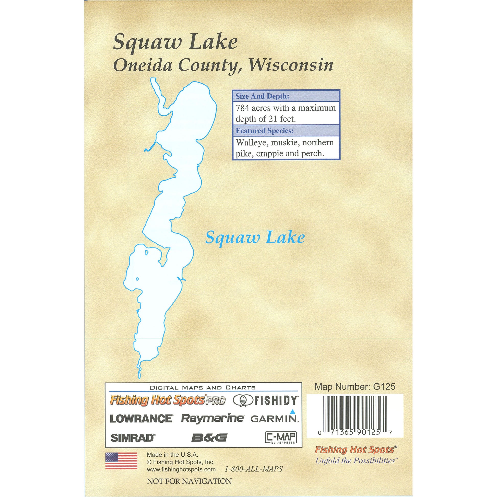 Squaw Lake (Oneida Co) Fishing Map