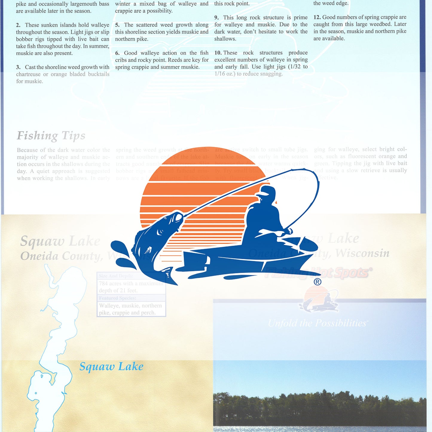 Squaw Lake (Oneida Co) Fishing Map