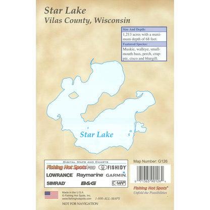 Star Lake (Vilas Co.) fishing map