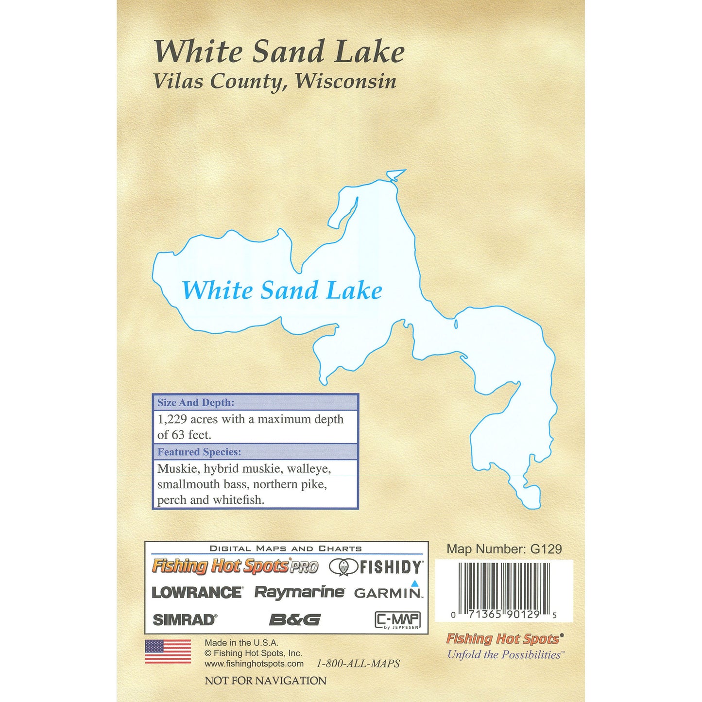 White Sand Lake (Vilas) Fishing Map