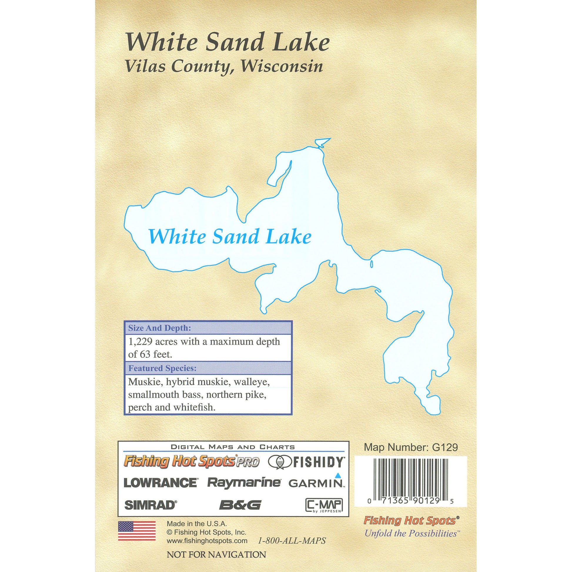 White Sand Lake (Vilas) Fishing Map