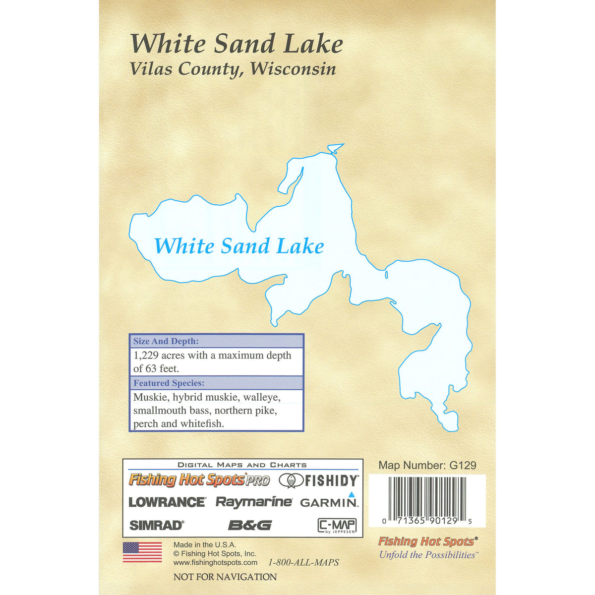 White Sand Lake (Vilas) Fishing Map